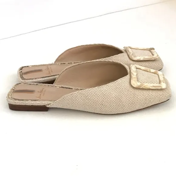SAM EDELMAN Lavina Mules Slip On Flats Cream Tan Women’s Size 6.5