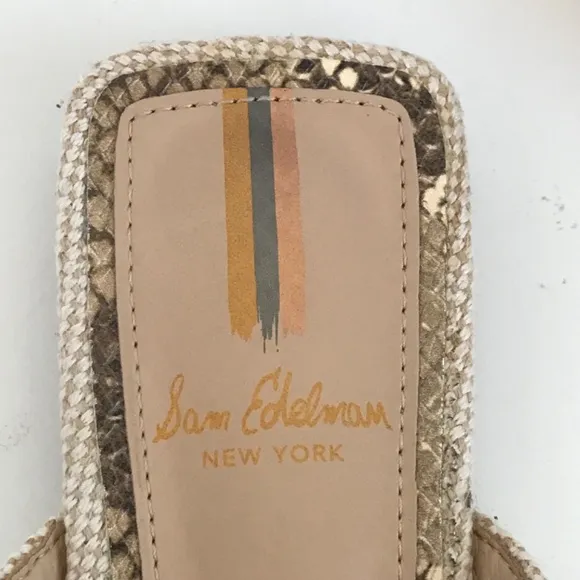 SAM EDELMAN Lavina Mules Slip On Flats Cream Tan Women’s Size 6.5