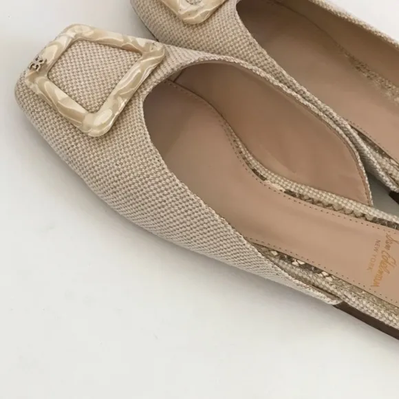 SAM EDELMAN Lavina Mules Slip On Flats Cream Tan Women’s Size 6.5