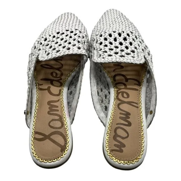 Sam Edelman Leather Clara Slip On Mules in White Size 8