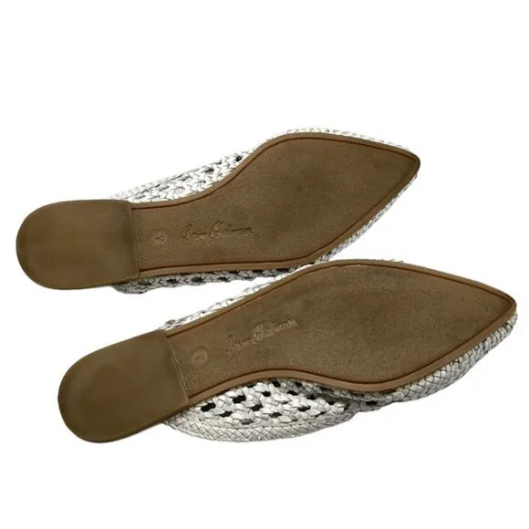 Sam Edelman Leather Clara Slip On Mules in White Size 8