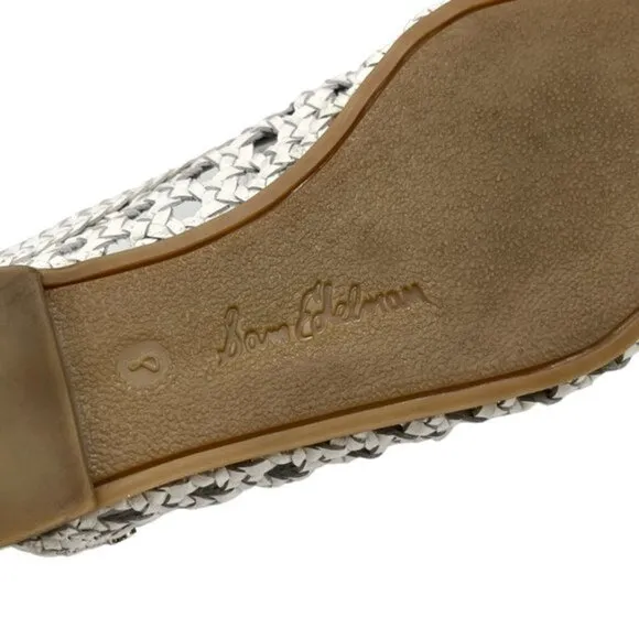 Sam Edelman Leather Clara Slip On Mules in White Size 8