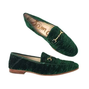 Sam Edelman Loraine Loafer Slip On Emerald Green Textured Velvet Size US 7.5M