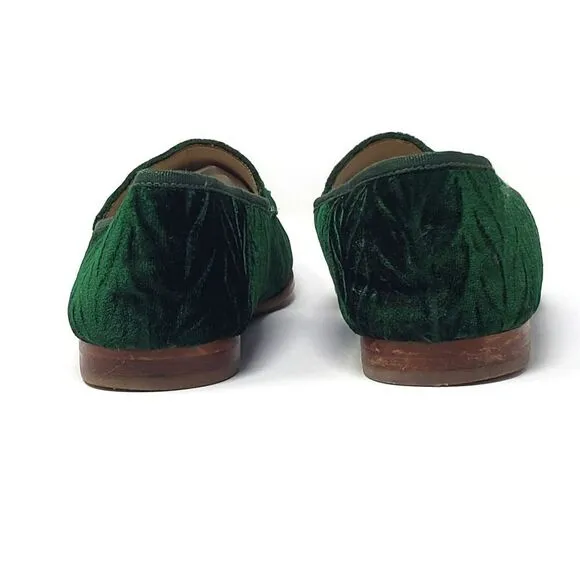 Sam Edelman Loraine Loafer Slip On Emerald Green Textured Velvet Size US 7.5M