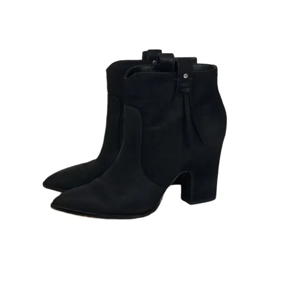 Sam Edelman Niomi Nubuck Western Ankle Booties in Black Womens Size 7