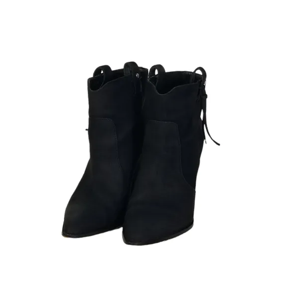 Sam Edelman Niomi Nubuck Western Ankle Booties in Black Womens Size 7