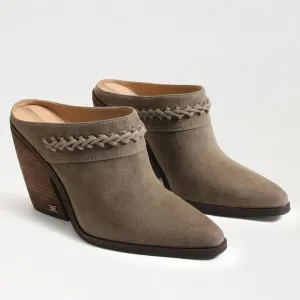 Sam Edelman western suede Alison block heel mule size 6.5 in desert olive