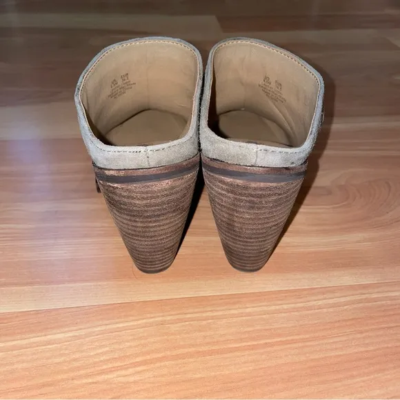 Sam Edelman western suede Alison block heel mule size 6.5 in desert olive