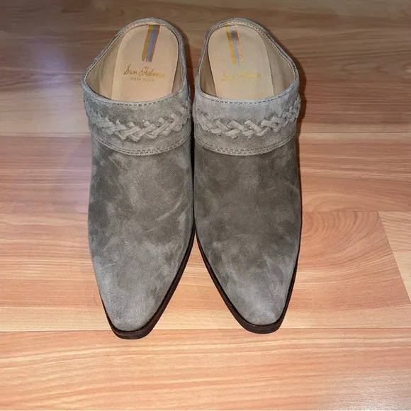Sam Edelman western suede Alison block heel mule size 6.5 in desert olive