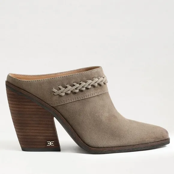 Sam Edelman western suede Alison block heel mule size 6.5 in desert olive