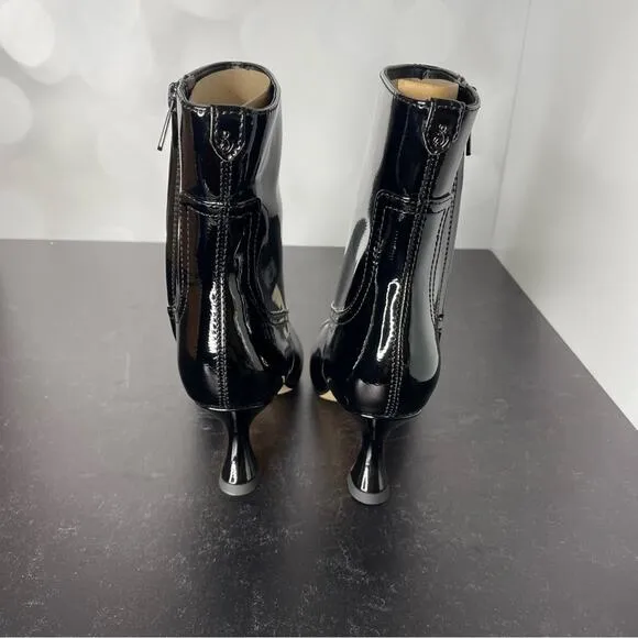 Sam Edelman Women's Livia Cap-Toe Booties Black Patent Sz 6.5