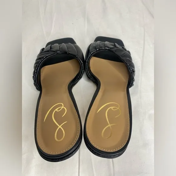 Sam Eldeman Kittie Black Leather Dress Mules 9M