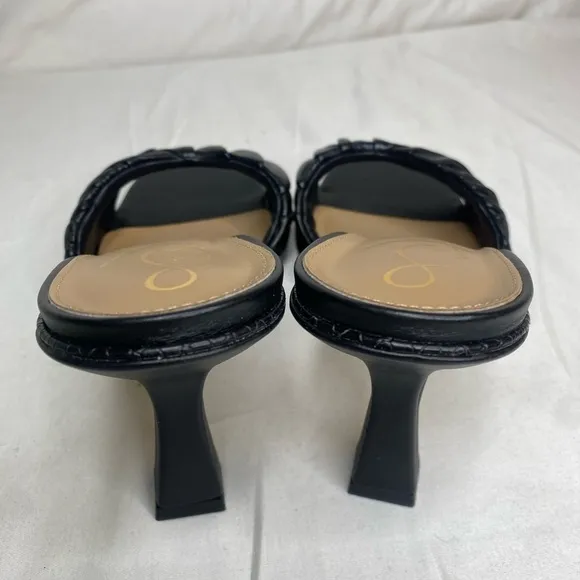 Sam Eldeman Kittie Black Leather Dress Mules 9M