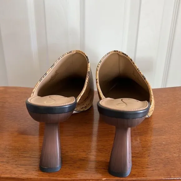 Sam Edelman Skya Snakeskin Print Embossed Leather Mules