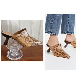 Sam Edelman Skya Snakeskin Print Embossed Leather Mules