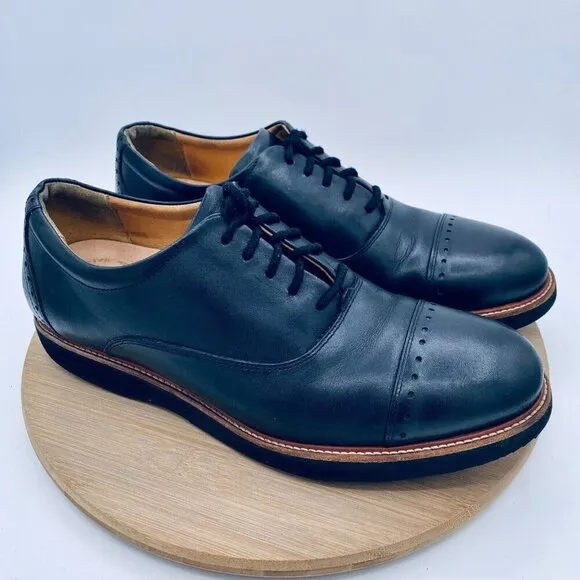 Samuel Hubbard Shoes Mens 11 45 Black Leather Market Cap Oxfords