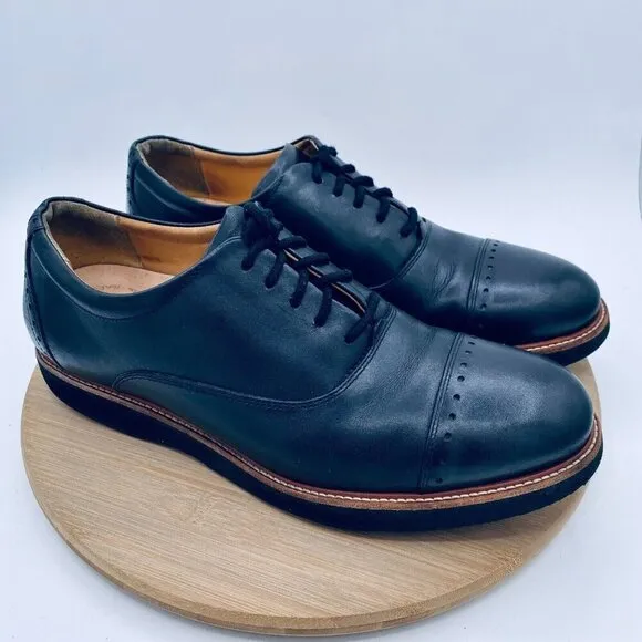 Samuel Hubbard Shoes Mens 11 45 Black Leather Market Cap Oxfords