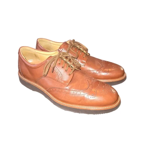Samuel Hubbard Whiskey Tan Genuine Leather Men's Tipping Point Oxfords Size 9