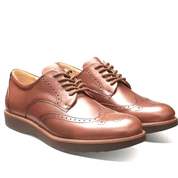 Samuel Hubbard Whiskey Tan Genuine Leather Men's Tipping Point Oxfords Size 9