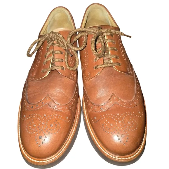 Samuel Hubbard Whiskey Tan Genuine Leather Men's Tipping Point Oxfords Size 9