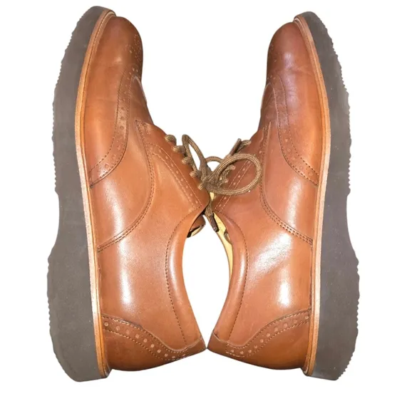 Samuel Hubbard Whiskey Tan Genuine Leather Men's Tipping Point Oxfords Size 9