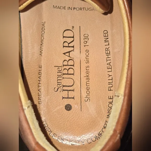 Samuel Hubbard Whiskey Tan Genuine Leather Men's Tipping Point Oxfords Size 9