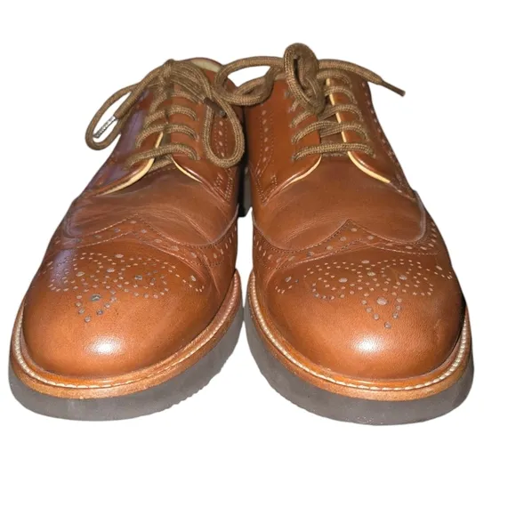Samuel Hubbard Whiskey Tan Genuine Leather Men's Tipping Point Oxfords Size 9