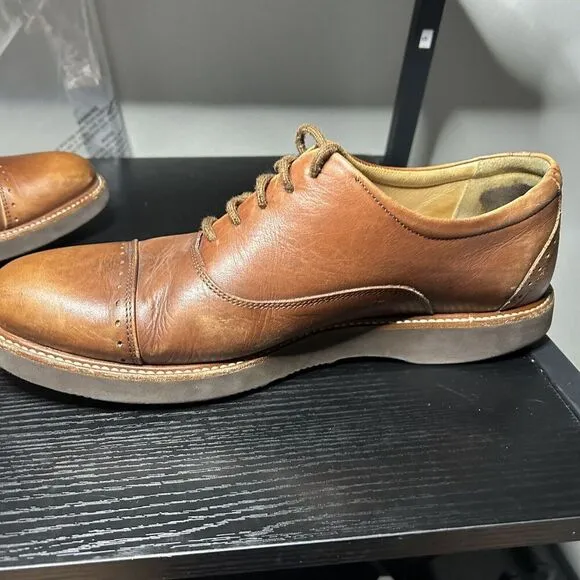Samuel Hubbard Market Cap Oxfords Mens 10.5 Brown Leather Shoes Lace Up Wingtip
