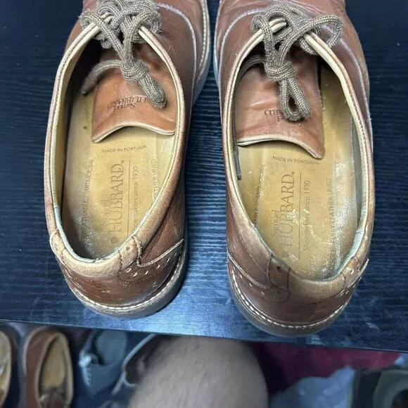 Samuel Hubbard Market Cap Oxfords Mens 10.5 Brown Leather Shoes Lace Up Wingtip