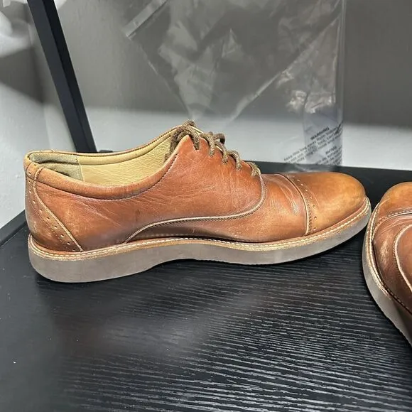 Samuel Hubbard Market Cap Oxfords Mens 10.5 Brown Leather Shoes Lace Up Wingtip