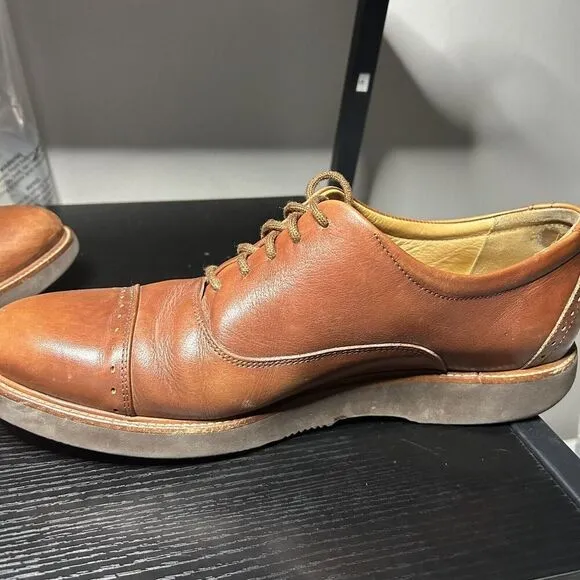 Samuel Hubbard Market Cap Oxfords Mens 11 Brown Leather Shoes Lace Up Wingtip