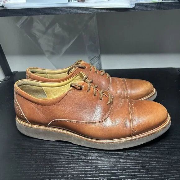 Samuel Hubbard Market Cap Oxfords Mens 11 Brown Leather Shoes Lace Up Wingtip