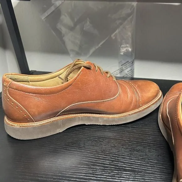 Samuel Hubbard Market Cap Oxfords Mens 11 Brown Leather Shoes Lace Up Wingtip