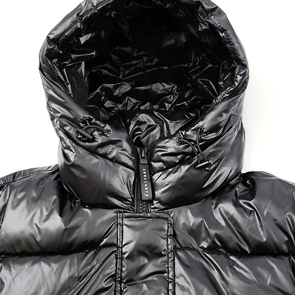 Sanctuary Women's Black Winter Coat Hooded Puffer-Up Premium Insulation Size M