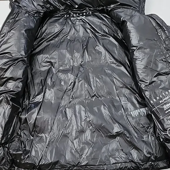 Sanctuary Women's Black Winter Coat Hooded Puffer-Up Premium Insulation Size M