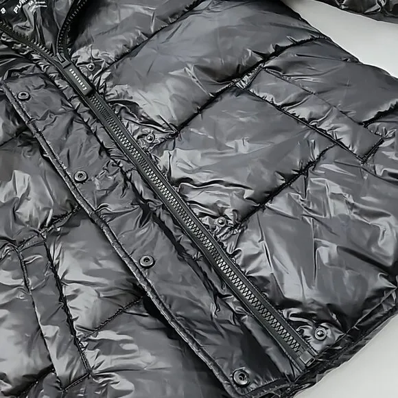 Sanctuary Women's Black Winter Coat Hooded Puffer-Up Premium Insulation Size M
