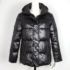 Sanctuary Women's Black Winter Coat Hooded Puffer-Up Premium Insulation Size M