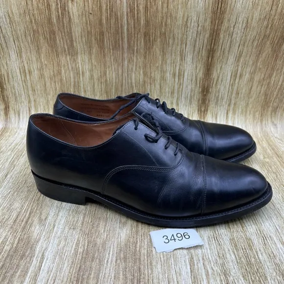 Sanders Diplomat Men's Size 10.5 D Black Cap Oxfords Dress Shoes Made In England