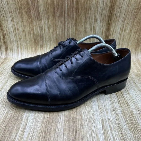 Sanders Diplomat Men's Size 10.5 D Black Cap Oxfords Dress Shoes Made In England