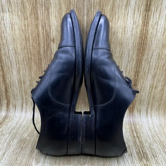 Sanders Diplomat Men's Size 10.5 D Black Cap Oxfords Dress Shoes Made In England