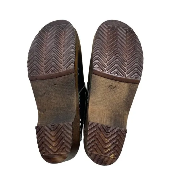 Sandgrens Malmö Leather‎ Classic Sweden Wooden Clogs/Mules