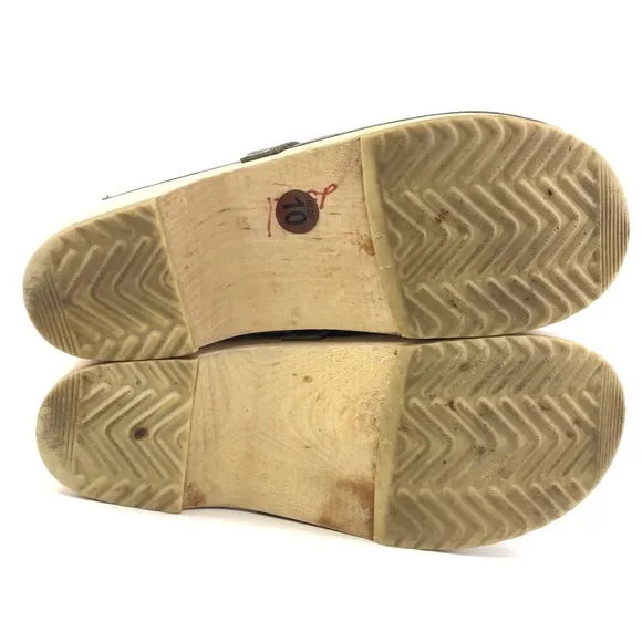 Sandgrens Tokyo Gray Nubuck Wooden Swedish Clogs EUR 41