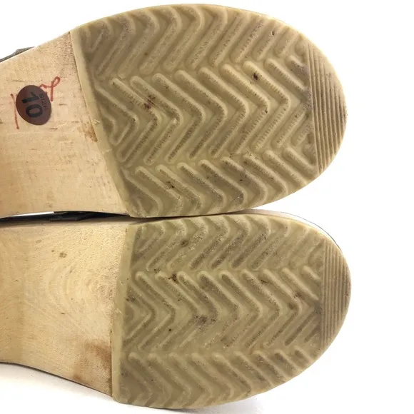Sandgrens Tokyo Gray Nubuck Wooden Swedish Clogs EUR 41