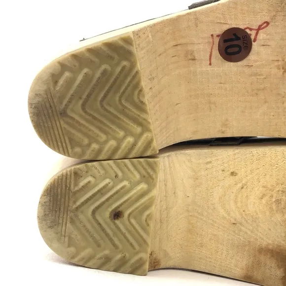 Sandgrens Tokyo Gray Nubuck Wooden Swedish Clogs EUR 41