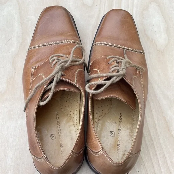 SANDRO MOSCOLONI Leather Bryan Cap Toe Derby Oxfords size 12 D