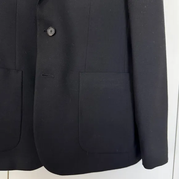 Sandro Paris Men’s Black Wool Slim Fit Blazer, EU50/US40