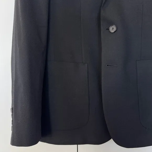 Sandro Paris Men’s Black Wool Slim Fit Blazer, EU50/US40