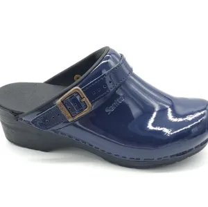SANITA Estelle Convertible Slingback Pantent Leather Work Clog Blue Size 37