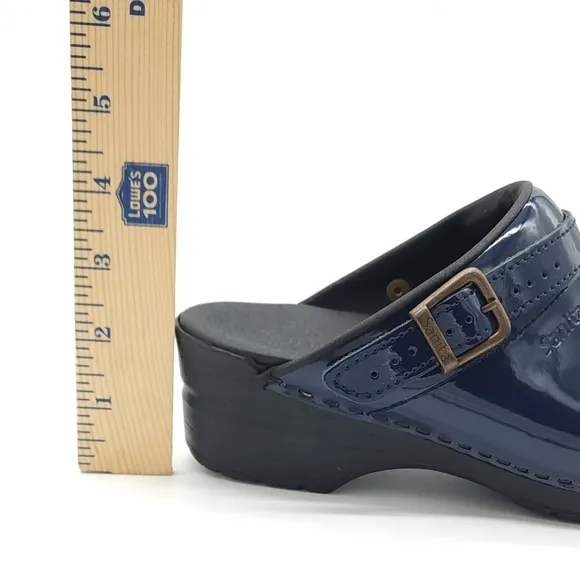 SANITA Estelle Convertible Slingback Pantent Leather Work Clog Blue Size 37