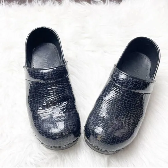 Sanita Patent Leather Anaconda Pro Patterned Clogs